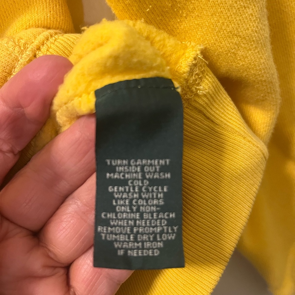 Ralph Lauren Women’s Yellow Hoodie with Stripes and Snap Collar. Sz Sm P - Picture 6 of 6